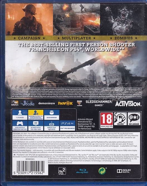 Call of Duty - WWII - PS4 (A Grade) (Genbrug)